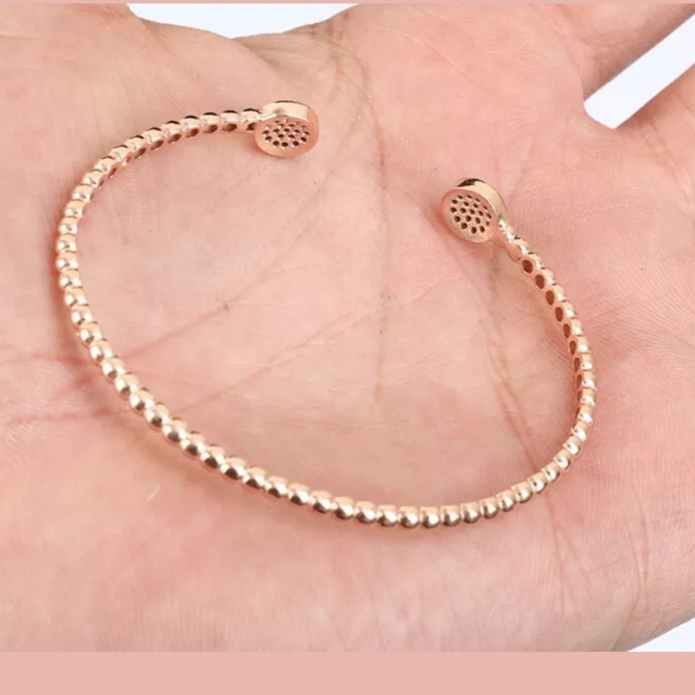 Rose gold & Turquoise wrap bracelet - Picture 2 of 4